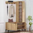 Hall Standi - Tyylikäs ja Kestävä Säilytysratkaisu, Tammi-Musta, 110x175x40 cm, 100% Melamiinipinnoitettu, Useita Hyllyjä - Eteiskaapit - 8682870656017 - 3