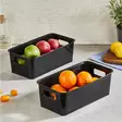 Jääkaapin Järjestelijäsetti (2 kpl) - Musta, 100% Muovia, BPA-vapaa, Koko: 17 x 31 x 10,5 cm, Konepesun Kestävä - Eväsrasiat ja ruoansäilytysastiat - 8684282832157 - 1