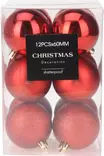 Joulupallosetti 12 kpl 60 mm punainen - Joulukoristeet ja -tekstiilit - 8721037096867 - 1
