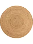 Käsinkudottu Jutematto 120x120 cm - Kamelinvärinen, 100% Jute, Helppohoitoinen, Tyylikäs ja Kestävä Sisustuselementti - Pyöreät matot - 8683342471497 - 1
