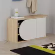 Kenkäkaappi, Huonekalut, Tammi Valkoinen, 100% Melamiinipinnoitettu Lastulevy, 104x50x37 cm, Pehmeästi Sulkeutuvat Saranat - Kenkäkaapit - 8684282587477 - 3