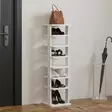 Kenkäkaappi Valkoinen 100% Melamiinipinnoitettu Lastulevy 18mm 29,6x110x29,6cm Useita Hyllyjä Lisäsäilytystilaa - Kenkäkaapit - 8684283803477 - 2