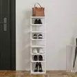 Kenkäkaappi Valkoinen 100% Melamiinipinnoitettu Lastulevy 18mm 29,6x110x29,6cm Useita Hyllyjä Lisäsäilytystilaa - Kenkäkaapit - 8684283803477 - 3