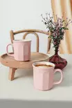 Keraaminen Muki Setti 6 kpl - Pinkki Kermainen - Antibakteerinen, Mikroaaltouuni- ja Astianpesukoneenkestävä 9 cm/270 ml - Kahvi- ja teeastiat - 8684282461067 - 3