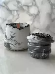 Kolmen Kynttilän Setti - 100% Soya - Harmaa Valkoinen - 6x5x6 cm - Sisustukseen ja Lahjaksi - Rentouttava Tunnelma - Kynttilät ja lyhdyt - 8684283555567 - 2