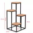 Koristeellinen Jardiniere - Huonekalut, Atlantic Pine Musta, 100% Melamiinipinnoitettu Lastulevy, 100% Metalli, 34x39x65 cm - Kukkatelineet ja kasvutuet - 8684282608257 - 7