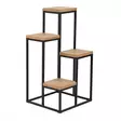 Koristeellinen Jardiniere - Huonekalut, Atlantic Pine Musta, 100% Melamiinipinnoitettu Lastulevy, 100% Metalli, 34x39x65 cm - Kukkatelineet ja kasvutuet - 8684282608257 - 3