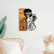 Koristeellinen Puinen Seinäkoriste Musta Vaalea Pähkinä 39x3x50 cm - 50% Puu 50% Metalli - Helppo Asennus - Koristeet, koriste-esineet - 8683342445917 - 3