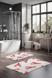 Kylpyhuonematto Setti 2-osainen, Monivärinen, 100% Polyesteri, 7 mm Nukka, 600 gr/m², Koko 40x60 cm ja 60x100 cm - Kylpyhuonematot ja kosteantilan matot - 8684283195787 - 2