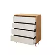 Lipasto, valkoinen tammi, 70 cm leveä, 86 cm korkea, 40 cm syvä, tilava, seinäkiinnitysmahdollisuus - Lipastot ja senkit - 8681875126747 - 1