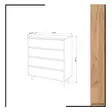 Lipasto, valkoinen tammi, 70 cm leveä, 86 cm korkea, 40 cm syvä, tilava, seinäkiinnitysmahdollisuus - Lipastot ja senkit - 8681875126747 - 5