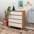 Lipasto, valkoinen tammi, 70 cm leveä, 86 cm korkea, 40 cm syvä, tilava, seinäkiinnitysmahdollisuus - Lipastot ja senkit - 8681875126747 - 3