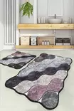 Luxus Kylpyhuonemattosetti (2 kpl), harmaa liila, 60 x 100 cm ja 50 x 60 cm, pehmeä, antibakteerinen - Kylpyhuonematot ja kosteantilan matot - 8683743784417 - 2