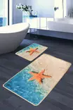 Luxus Kylpyhuonemattosetti (2 kpl), monivärinen, 50 x 60 cm ja 60 x 100 cm, antibakteerinen, liukumaton - Kylpyhuonematot ja kosteantilan matot - 8681875666137 - 2