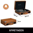Classic Phono matkalaukku levysoitin, jossa on 2 sisäänrakennettua kaiutinta | Brown - Levysoittimet ja neulat - 8711902038177 - 58