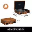 Classic Phono matkalaukku levysoitin, jossa on 2 sisäänrakennettua kaiutinta | Brown - Levysoittimet ja neulat - 8711902038177 - 55