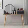 Meikkipöytä Anthracite Walnut - 100% Melamiinipinnoitettu, 120x96x60 cm, 2 Laatikkoa, Näppäimistötaso, Seinään Kiinnitettävä - Meikkipöydät - 8683743315987 - 2