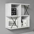 Moderni ja Tyylikäs Seinähylly - Valkoinen/Musta - 100% Melamiinipinnoitettu Lastulevy - 60x60x24 cm - Useita Hyllyjä - Seinähyllyt - 8681875555707 - 2