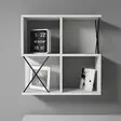 Moderni ja Tyylikäs Seinähylly - Valkoinen/Musta - 100% Melamiinipinnoitettu Lastulevy - 60x60x24 cm - Useita Hyllyjä - Seinähyllyt - 8681875555707 - 3