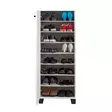 Moderni Kenkäkaappi - Valkoinen/Musta, 100% Melamiinipinnoitettu, 18mm, 50x127x38cm, Useita Hyllyjä, Lisäsäilytystila - Kenkäkaapit - 8682870114647 - 4