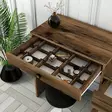 Moderni Meikkipöytä, Pähkinä, 100% Melamiinipinnoitettu Lastulevy, 18mm, Muovikahva, Metallijalat, 124x84,7x40cm - Meikkipöydät - 8683743327607 - 6