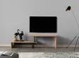 Moderni TV-taso, Musta Mänty, 100% Melamiinipinnoitettu, 153x44x30 cm, Useita Hyllyjä, Seinään Kiinnitettävä - TV-tasot - 8681875570557 - 5