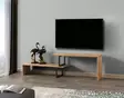 Moderni TV-taso, Musta Mänty, 100% Melamiinipinnoitettu, 153x44x30 cm, Useita Hyllyjä, Seinään Kiinnitettävä - TV-tasot - 8681875570557 - 3