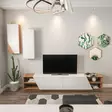 Moderni TV-taso Valkoinen Tiikki 240x47x37,5 cm - 100% Melamiinipinnoitettu - Useita Hyllyjä - Kiinnitettävä Seinä - TV-tasot - 8681181980217 - 2