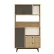 Monikäyttöinen Kaappi - Huonekalut - Tammi Antrasiitti - 100% Melamiinipinnoitettu - 88x161,2x35,5 cm - Metallijalat - Kaapit ja lipastot - 8684283262397 - 1