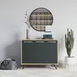 Monikäyttöinen Kaappi - Huonekalut, Tammi Antrasiitti, 100% Melamiinipinnoitettu, 100x82x35 cm, 4 Vetolaatikkoa - Kaapit ja lipastot - 8683743190317 - 2