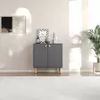 Monikäyttöinen Kaappi, Anthracite, 100% Melamiinipinnoitettu, 72x73x36 cm, Puujalat, 2 Hyllyä, Kiinnitettävä Seinäälle - Kaapit ja lipastot - 8684283800797 - 3