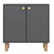 Monikäyttöinen Kaappi, Anthracite, 100% Melamiinipinnoitettu, 72x73x36 cm, Puujalat, 2 Hyllyä, Kiinnitettävä Seinäälle - Kaapit ja lipastot - 8684283800797 - 1