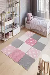 Monivärinen 100% Polyesteri eteisen matto käytävämatto 100x200 cm - Antibakteerinen, Ekologinen, Konepestävä, Liukumaton Alusta - Suuret ja keskikokoiset matot - 8683342891387 - 2