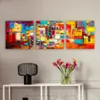 Monivärinen 3-osainen Koristeellinen Canvas-taulu 30x90 cm - 100% Puukehys, Tyylikäs Sisustusratkaisu - Taulut ja kehykset - 8681875794137 - 2