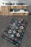 Monivärinen Antibakteerinen Kylpymatto 70x120 cm - 100% Polyesteri, 10 mm Nukka, Konepestävä, Liukumaton Alapuoli - Kylpyhuonematot ja kosteantilan matot - 8683342800617 - 2