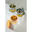 Monivärinen Keittiötarvikkeiden Säilytyslaatikko 3 kpl - 100% Muovi, 12x8 cm, 650 ml, Konepesun Kestävä, BPA-vapaa - Eväsrasiat ja ruoansäilytysastiat - 8684282978107 - 3