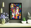 Monivärinen Koristeellinen Kehystetty MDF-maalaus - 38x53 cm - 100% MDF ja Puu - Tyylikäs Sisustuselementti - Taulut ja kehykset - 8684283326877 - 2