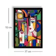 Monivärinen Koristeellinen Kehystetty MDF-maalaus - 38x53 cm - 100% MDF ja Puu - Tyylikäs Sisustuselementti - Taulut ja kehykset - 8684283326877 - 3