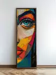 Monivärinen Koristeellinen Kehystetty MDF-maalaus - 40x120x3,5 cm - UV-painatus - Mäntykehys - Taulut ja kehykset - 8684283651177 - 3