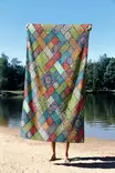Monivärinen Rantapyyhe 90x150 cm - Ylellinen Mukavuus, Mikrofilamenttikangas, 70% Polyesteri / 30% Polyamidi - Pyyhkeet ja kylpytakit - 8684282666127 - 3