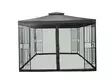 Paviljonki 3 x 3 m Barcelona musta, teräsrunko, hyttysverkot ja vesisuojattu katos - Paviljongit ja pergolat - 6438168117997 - 3