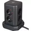 Power strip -torni, jossa on 8 power strippiä 45°-kokoonpanossa (2x USB A & 1x USB C Power Delivery, 2 m kaapelilla, kaksinapaisella kytkimellä). - Jatkojohdot - 4007123691777 - 10