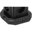Power strip -torni, jossa on 8 power strippiä 45°-kokoonpanossa (2x USB A & 1x USB C Power Delivery, 2 m kaapelilla, kaksinapaisella kytkimellä). - Jatkojohdot - 4007123691777 - 45