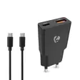 Seinälaturi | 30 W | GaN | PD3.0 | 1.5 / 2.0 / 2.5 / 3.0 A | Lähtöliitäntöjen määrä: 2 | USB-A / USB-C | USB Type-C (irrallinen) Kaapeli | 1.50 m | Automaattinen Jännitteen Valinta | Musta - Verkkolaturit - 5412810470297 - 1