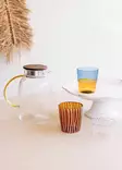 Sininen Tumbler 100% Lasi 8x8x9 cm 320 ml - Astianpesukoneen Kestävä, Ei Mikroaaltouuniin - Tyylikäs Keittiölasit - Juomalasit - 8684283559077 - 3