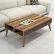 Sohvapöytä - Huonekalut, Pähkinä-Kalsedoni, 100% Melamiinipinnoitettu Lastulevy, 105x36,6x60 cm, Muovijalat, 2 Pakettia - Sohvapöydät - 8681875183757 - 2