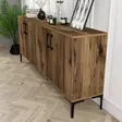 Teollinen Konsoli - Tyylikäs ja Kestävä Huonekalu, Pähkinänvärinen, 180x78x35 cm, Useita Hyllyjä, Kiinnitettävä Seinäälle - Lipastot ja senkit - 8683342460927 - 5