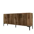 Teollinen Konsoli - Tyylikäs ja Kestävä Huonekalu, Pähkinänvärinen, 180x78x35 cm, Useita Hyllyjä, Kiinnitettävä Seinäälle - Lipastot ja senkit - 8683342460927 - 1
