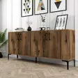Teollinen Konsoli - Tyylikäs ja Kestävä Huonekalu, Pähkinänvärinen, 180x78x35 cm, Useita Hyllyjä, Kiinnitettävä Seinäälle - Lipastot ja senkit - 8683342460927 - 4
