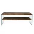 TV-taso, 100% mäntyä, paksuus 8 mm, karkaistu lasikehys, leveys 120 cm, korkeus 45 cm, syvyys 35 cm, pähkinäpuu - TV-tasot - 8681875708127 - 1